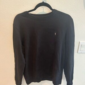 All Saints Raven Black Crewneck Sweatshirt